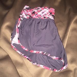 Gray athletic track shorts